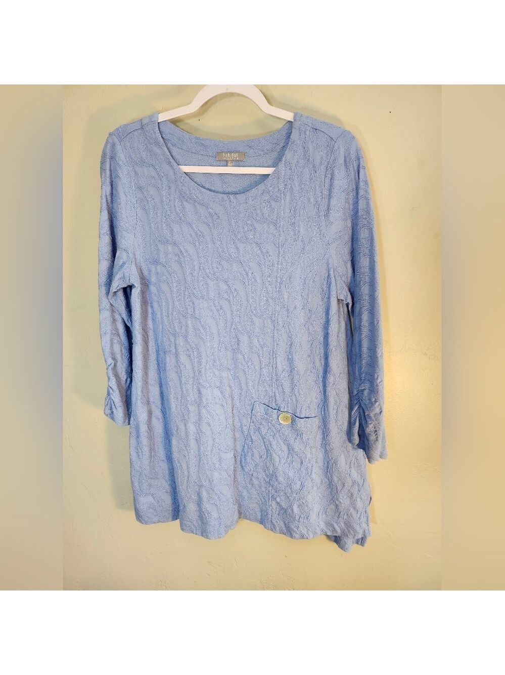Habitat Light Blue Textured Long Sleeve Tunic Sz M